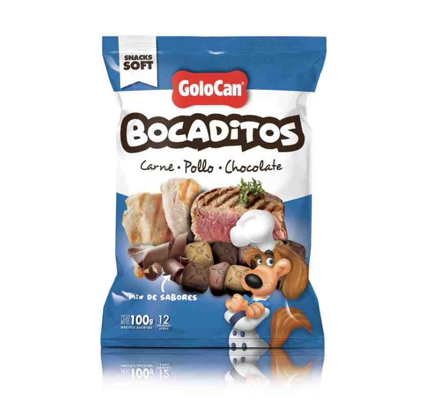 GOLOCAN X 100g (CARNE, POLLO, CHOCOLATE)